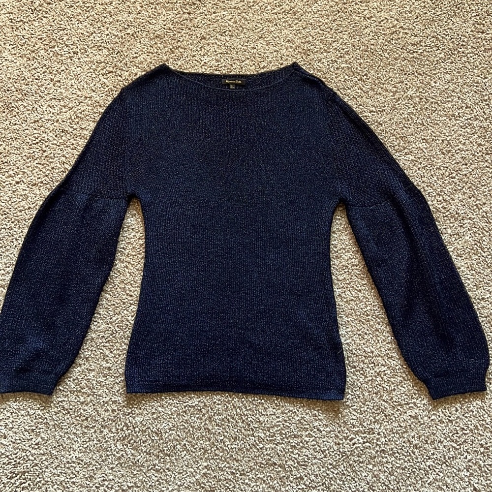 Massimo Dutti Navy Blue Knitted Sweater